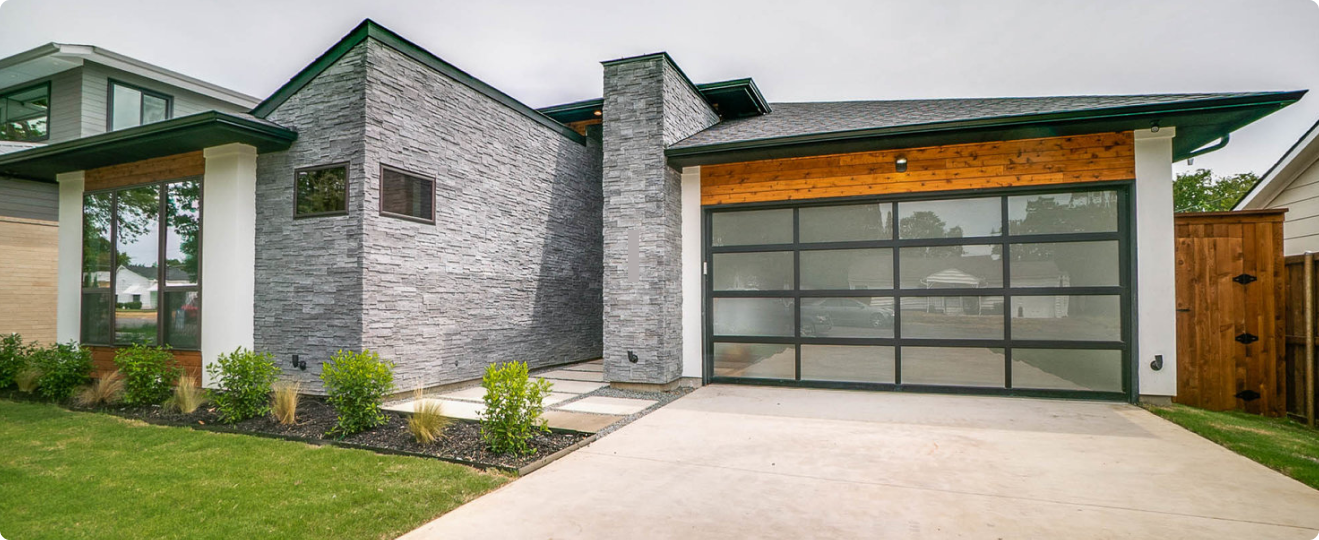 Exterior view of a garage converted into additional living space